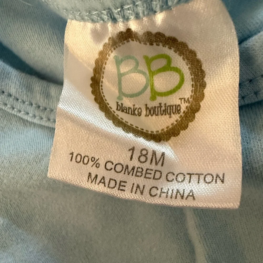 Blanks Boutique Light Blue Baby Romper size 18 months